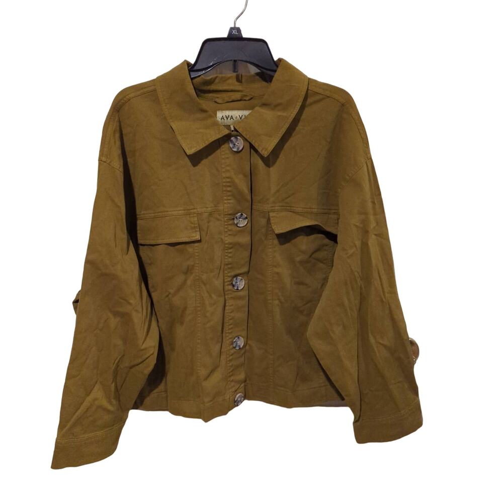 NWT Ava & Viv Cotton Jacket, Olive, 3X